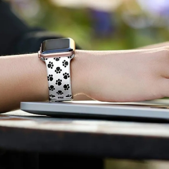 Laffav Set of 3 Apple Watch Straps Size 38/40/41MM S/M Paw, Leopard & Jellyfish - Picture 3 of 11